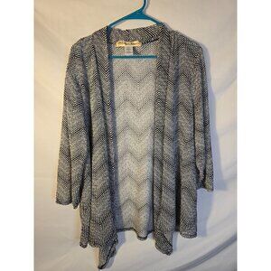Aqua Blues Womens Black Gray Open Front Cardigan Sweater Plus Size 2X 18/20